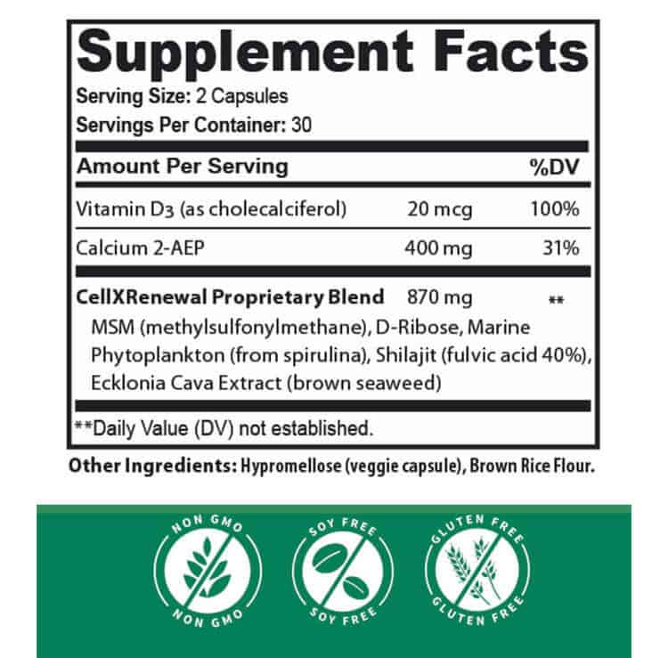 CellXRenewal Supplement Facts