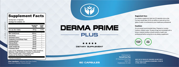 Derma Prime Plus Supplement Facts