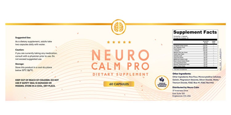 Neuro Calm Pro Supplement Facts