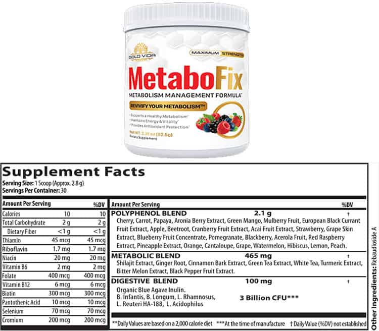 MetaboFix Powder Supplement Facts