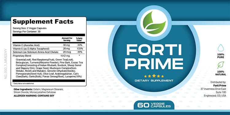 Forti Prime Supplement Facts
