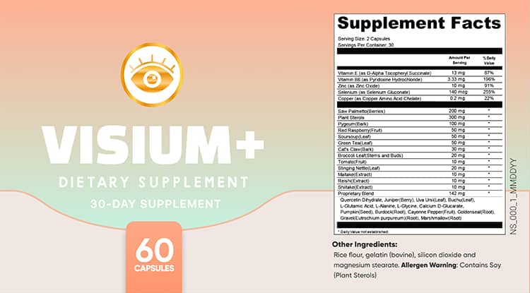 Visium Plus Supplement Facts