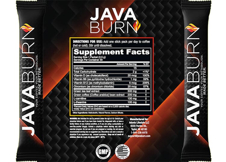 Java Burn Supplement Facts