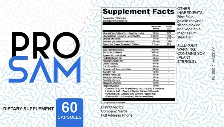 ProSam Supplement Facts