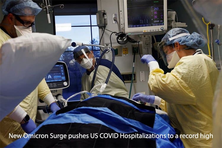 New Omicron Surge pushes US COVID Hospitalizations to a record high