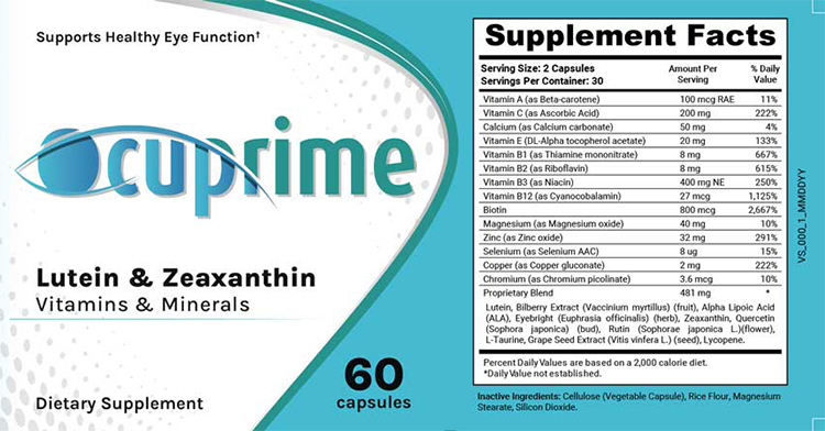 Ocuprime Ingredients