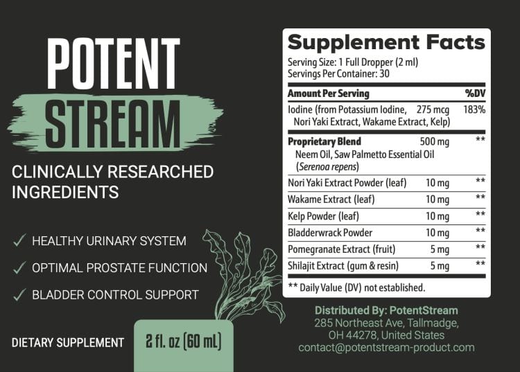 Potent stream prostate health supplement facts